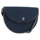 Christian Dior Trotter Canvas Shoulder Bag Navy Gold Auth 162505-1