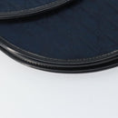 Christian Dior Trotter Canvas Shoulder Bag Navy Gold Auth 162505-14