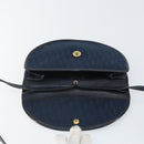 Christian Dior Trotter Canvas Shoulder Bag Navy Gold Auth 162505-11