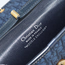 Christian Dior Trotter Canvas Shoulder Bag Navy Gold Auth 162505-19