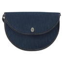 Christian Dior Trotter Canvas Shoulder Bag Navy Gold Auth 162505-13