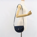 Christian Dior Trotter Canvas Shoulder Bag Navy Gold Auth 162505-22