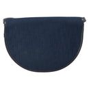 Christian Dior Trotter Canvas Shoulder Bag Navy Gold Auth 162505-2