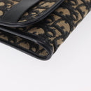 Christian Dior Trotter Canvas Chain Shoulder Bag Navy Gold Auth 162506A-9