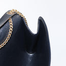 Christian Dior Trotter Canvas Chain Shoulder Bag Navy Gold Auth 162506A-18