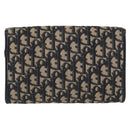 Christian Dior Trotter Canvas Chain Shoulder Bag Navy Gold Auth 162506A-2