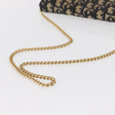 Christian Dior Trotter Canvas Chain Shoulder Bag Navy Gold Auth 162506A-7