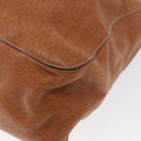 PRADA Tote Bag Leather Brown Silver Auth 162507-15