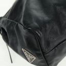 PRADA Hand Bag Leather Black Silver Auth 162511V-10