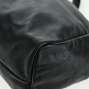 PRADA Hand Bag Leather Black Silver Auth 162511V-11