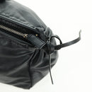PRADA Hand Bag Leather Black Silver Auth 162511V-15