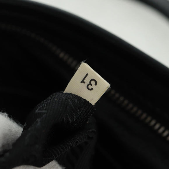 PRADA Hand Bag Leather Black Silver Auth 162511V
