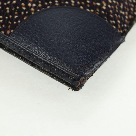 PRADA Hand Bag Wool Purple Silver Auth 162514V