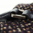 PRADA Hand Bag Wool Purple Silver Auth 162514V-18