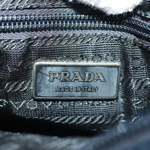 PRADA Hand Bag Wool Purple Silver Auth 162514V