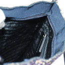 PRADA Hand Bag Wool Purple Silver Auth 162514V-22