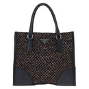 PRADA Hand Bag Wool Purple Silver Auth 162514V-13