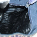 PRADA Hand Bag Wool Purple Silver Auth 162514V-23