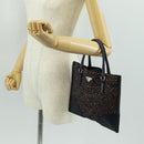 PRADA Hand Bag Wool Purple Silver Auth 162514V-26