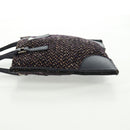 PRADA Hand Bag Wool Purple Silver Auth 162514V-3