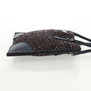 PRADA Hand Bag Wool Purple Silver Auth 162514V-4