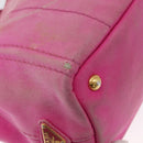 PRADA Canapa PM Hand Bag Canvas 2way Pink Gold Auth 162515-9