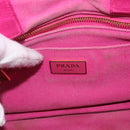 PRADA Canapa PM Hand Bag Canvas 2way Pink Gold Auth 162515-20