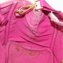 PRADA Canapa PM Hand Bag Canvas 2way Pink Gold Auth 162515-21