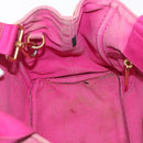 PRADA Canapa PM Hand Bag Canvas 2way Pink Gold Auth 162515-22
