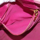 PRADA Canapa PM Hand Bag Canvas 2way Pink Gold Auth 162515-24