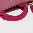 PRADA Canapa PM Hand Bag Canvas 2way Pink Gold Auth 162515-14