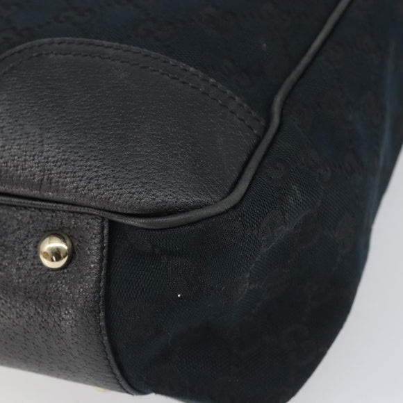 GUCCI GG Canvas Sherry Line Pretty Tote Bag Black Red 163805 Auth 162517