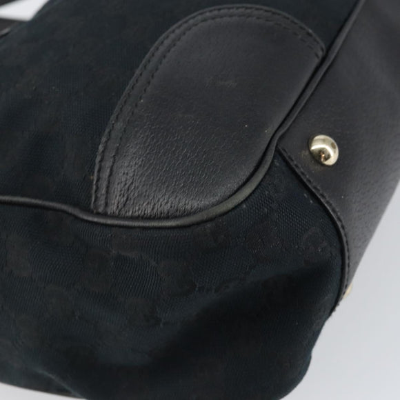 GUCCI GG Canvas Sherry Line Pretty Tote Bag Black Red 163805 Auth 162517