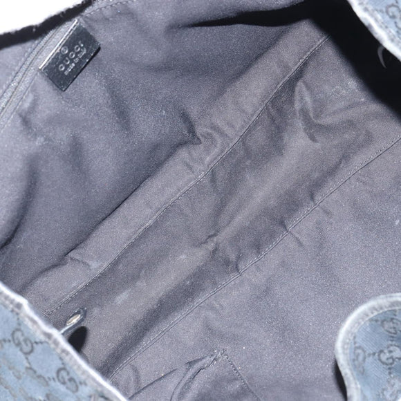 GUCCI GG Canvas Sherry Line Pretty Tote Bag Black Red 163805 Auth 162517