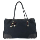 GUCCI GG Canvas Sherry Line Pretty Tote Bag Black Red 163805 Auth 162517-13