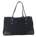 GUCCI GG Canvas Sherry Line Pretty Tote Bag Black Red 163805 Auth 162517-2