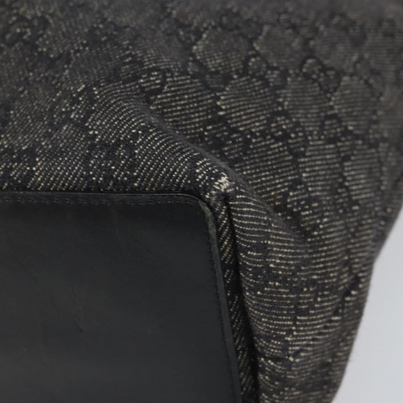 GUCCI GG Canvas Tote Bag Black Silver 31243 Auth 162518