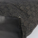 GUCCI GG Canvas Tote Bag Black Silver 31243 Auth 162518-12