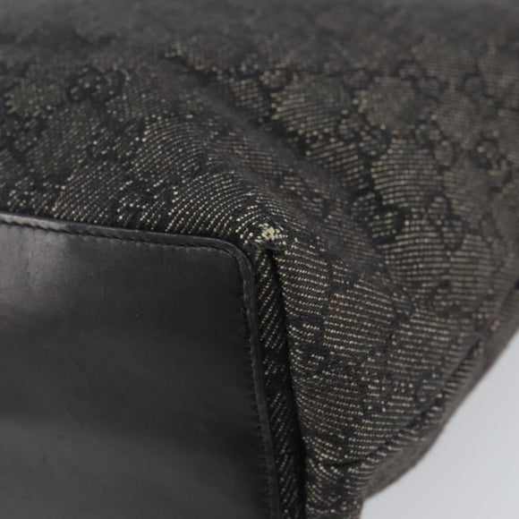 GUCCI GG Canvas Tote Bag Black Silver 31243 Auth 162518
