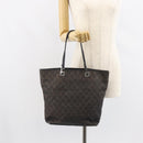 GUCCI GG Canvas Tote Bag Black Silver 31243 Auth 162518-21