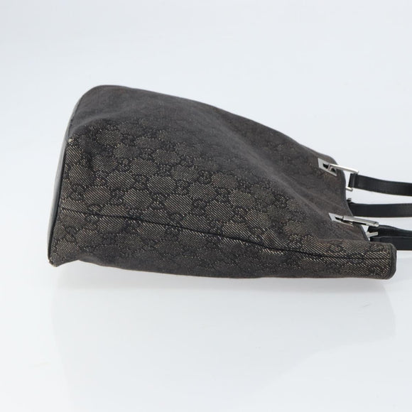 GUCCI GG Canvas Tote Bag Black Silver 31243 Auth 162518