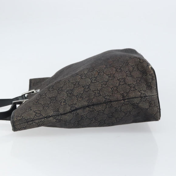 GUCCI GG Canvas Tote Bag Black Silver 31243 Auth 162518