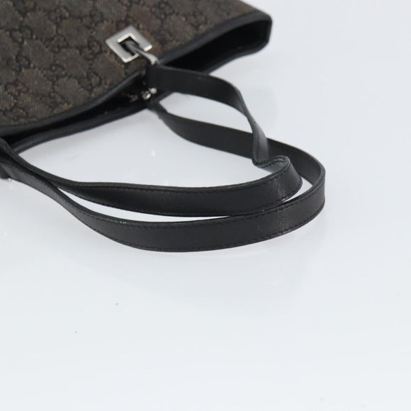 GUCCI GG Canvas Tote Bag Black Silver 31243 Auth 162518