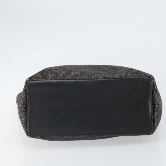 GUCCI GG Canvas Tote Bag Black Silver 31243 Auth 162518