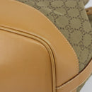 GUCCI GG Canvas Shoulder Bag Beige Gold Auth 162519-10