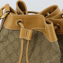 GUCCI GG Canvas Shoulder Bag Beige Gold Auth 162519-14