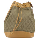 GUCCI GG Canvas Shoulder Bag Beige Gold Auth 162519-2