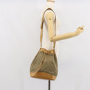 GUCCI GG Canvas Shoulder Bag Beige Gold Auth 162519-23