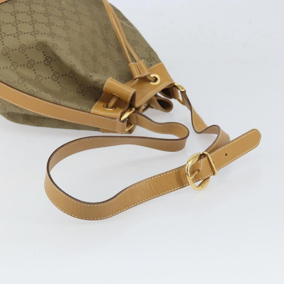 GUCCI GG Canvas Shoulder Bag Beige Gold Auth 162519