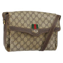 GUCCI GG Supreme Web Sherry Line Bag PVC Beige Gold 904 02 084 Auth 162521-1